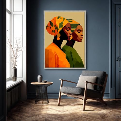 Toile Portrait de Sororité Cadeau Idéal Déco Ethnique 40x60cm