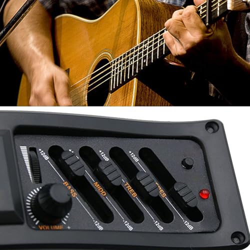Ecualizador para Guitarra Eléctrica de 4 Bandas con Preamp y Control de Volumen, Negro miniatura 5