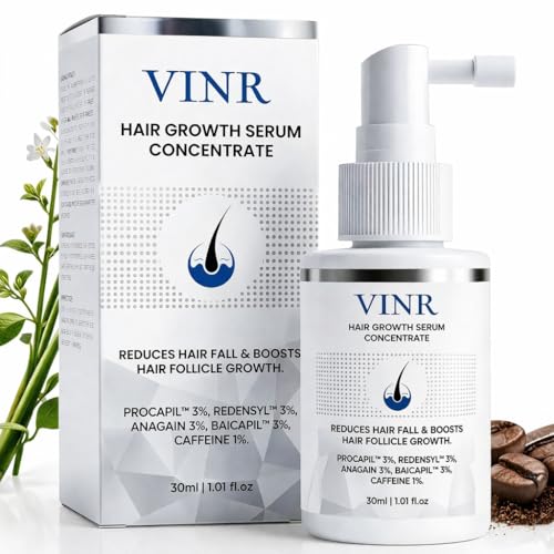 Image of VINR Hair Growth Serum for Scalp | Anti Hair Fall Formula with Redensyl, Anagain, Baicapil, Procapil & Caffeine | Supports New Growth & Scalp Strengthening with Grape Seed Extract | Lightweight Hair Serum for Men & Women | 30 ml