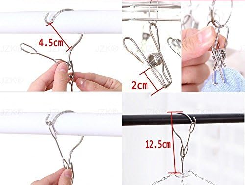 JZK® Drying Rack drip Hanger with 20 pegs Drying Socks Bras Underwear Baby Bandana Bibs Towels Clothes, Metal Sock Dryer Laundry pegs Clip Dryer