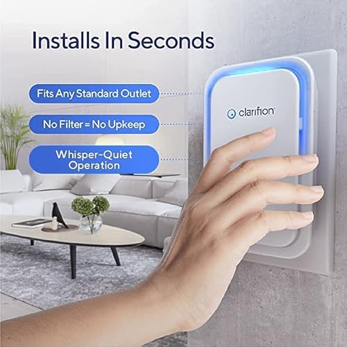 Clarifion - Air Ionizers For Home (6 Pack), Negative Ion Filtration System, Quiet Air Freshener For Bedroom, Office, Kitchen, Portable Air Filter Odor, Smoke Dust, Pets, Eliminator, Mini Air Cleaner #TOP3