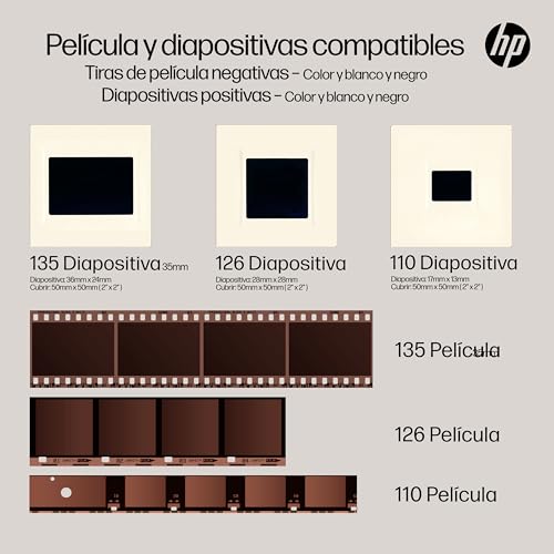 HP FilmScan - Digitalizador y escáner de película y Diapositivas con Pantalla LCD táctil de 5”, Convierte rápidamente Negativos y Diapositivas de 135, 126 y 110 a Fotos Digitales JPEG de 22MP - imagen 5