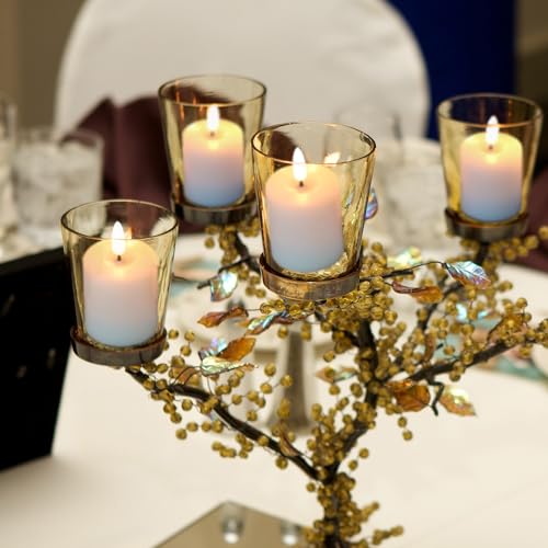 Image of Flameless Votive Candles with 6H Timer, 6pcs LED Votive Candles Realistic Flickering 3D Wick Warm Light Real Wax Battery Candles for Wreaths Memorial Lantern Φ 2 inch H 3.2 inch(Battery Included)