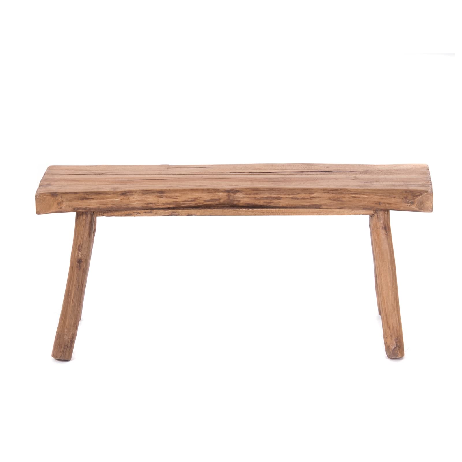 DESIGN DELIGHTS Banc en Bois Malu 93 | Teck, 93x44 cm, avec entretoises | Bois flotté Banquette, Bord darbre Banc dappoint, Banc de lit, Banc de Cuisine