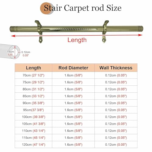Tringles pour tapis d'escalier à longueur réglable pour éviter les chutes
