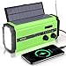 Solar Radio, AM/FM Kurbelradio Tragbar Notfal Radio,5000mAh Wiederaufladbare Dynamo Radio,Mit LED Taschenlampe& LED Leselampe, SOS-Alarm für Wandern,Camping,Ourdoor,Notfall-Grün