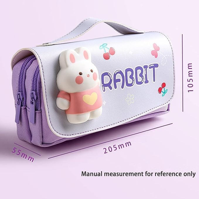 Image of DEOXY Rabbit Big Cartoon Theme Pencil Case-3D Eva Pencil Case Pouch,Multipurpose Zipper Pencil Case for Kids,Pen and Pencil Bag for School Kids (3D Rabbit)