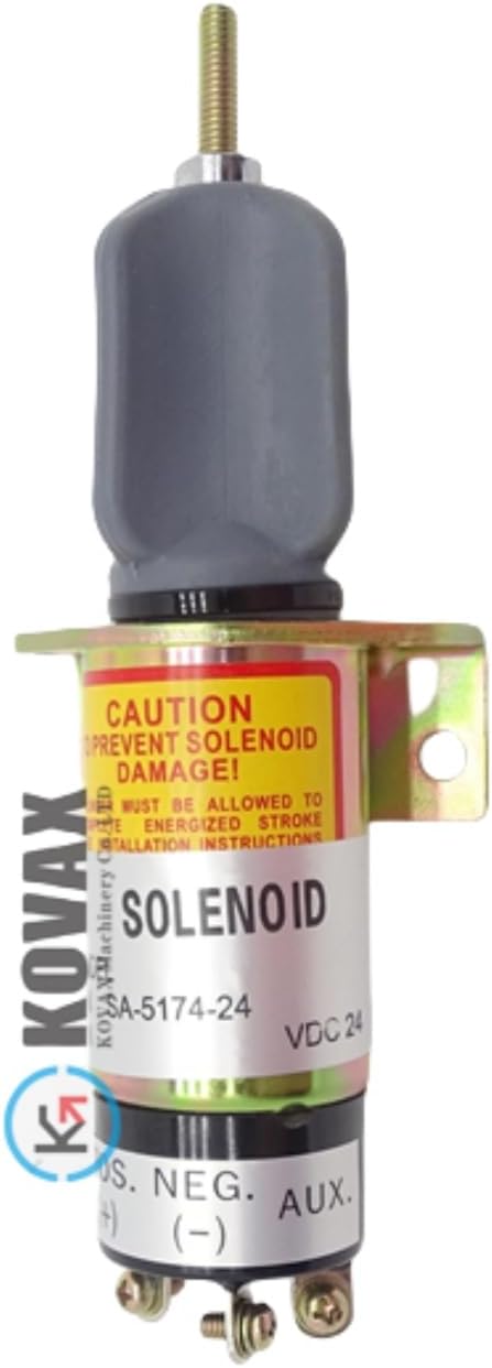 New Fuel Shut Off Solenoid SA-5174-24 24V Stop Solenoid Fit For Cummins Diesel Engine 2 Terminals SA-5174-24 For Construction Machinery Excavator Engine Replacement Parts
