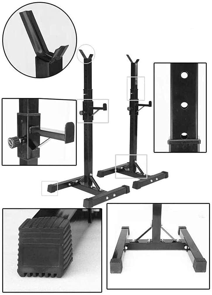 Adjustable Squat Rack Weight Lifting Bench Press Adjustable Squat Rack,Strength Training Fitness Barbell Power Weight Bench Support,for Indoor Home Gym Strength Training Support Rack Squat Multif
