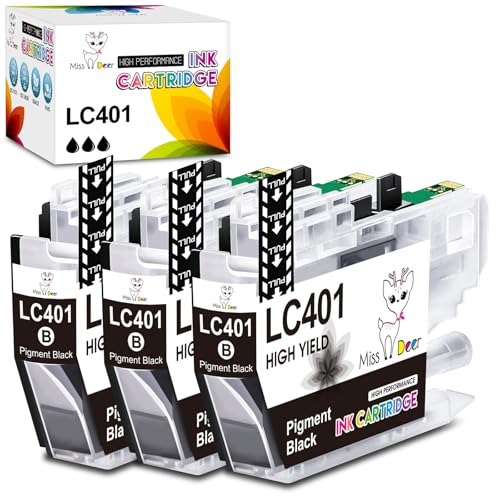 Image of Miss Deer LC401XL Black Ink Cartridge Compatible for Brother LC401XL LC-401
