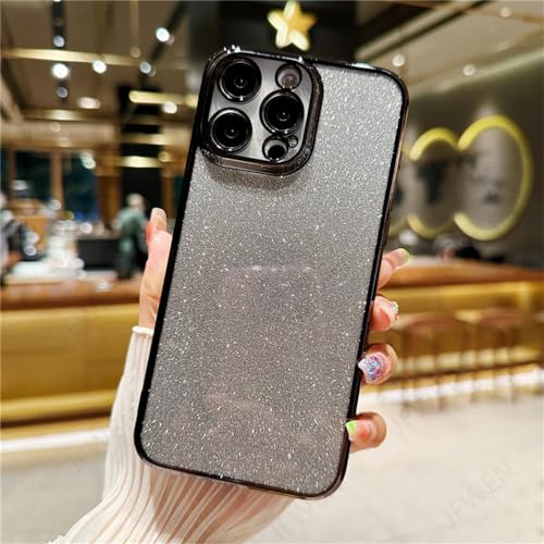 Coque iPhone 14 Plus antichoc en TPU souple et dos pailleté noir