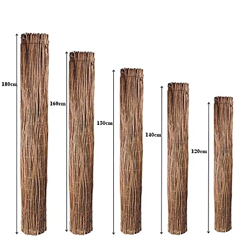 Generisch Weidenmatte Sichtschutzmatte natürlicher Sichtschutz Weidematte Sichtschutzzaun Natur Zaun Premium Gartenzaun Weidenzaunmatte für Garten Balkon und Terrasse 5m x 140 cm