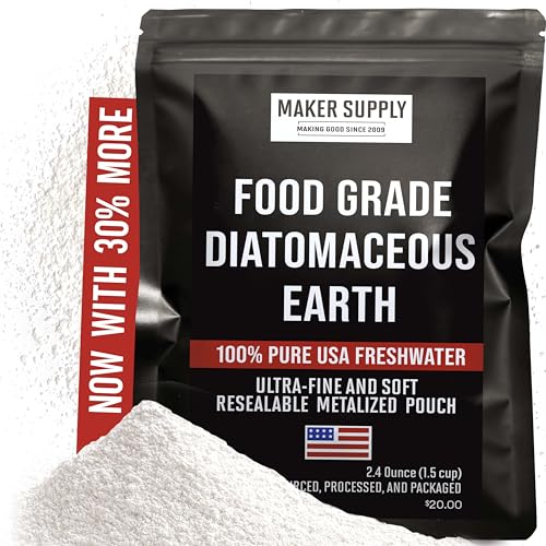 Food Grade Diatomaceous Earth Powder – 2.4 oz | Ultra Fine Freshwater DE | Smooth Non-Gritty Texture | Natural Organic Mineral | Safe for Humans & Pets | Resealable Pouch