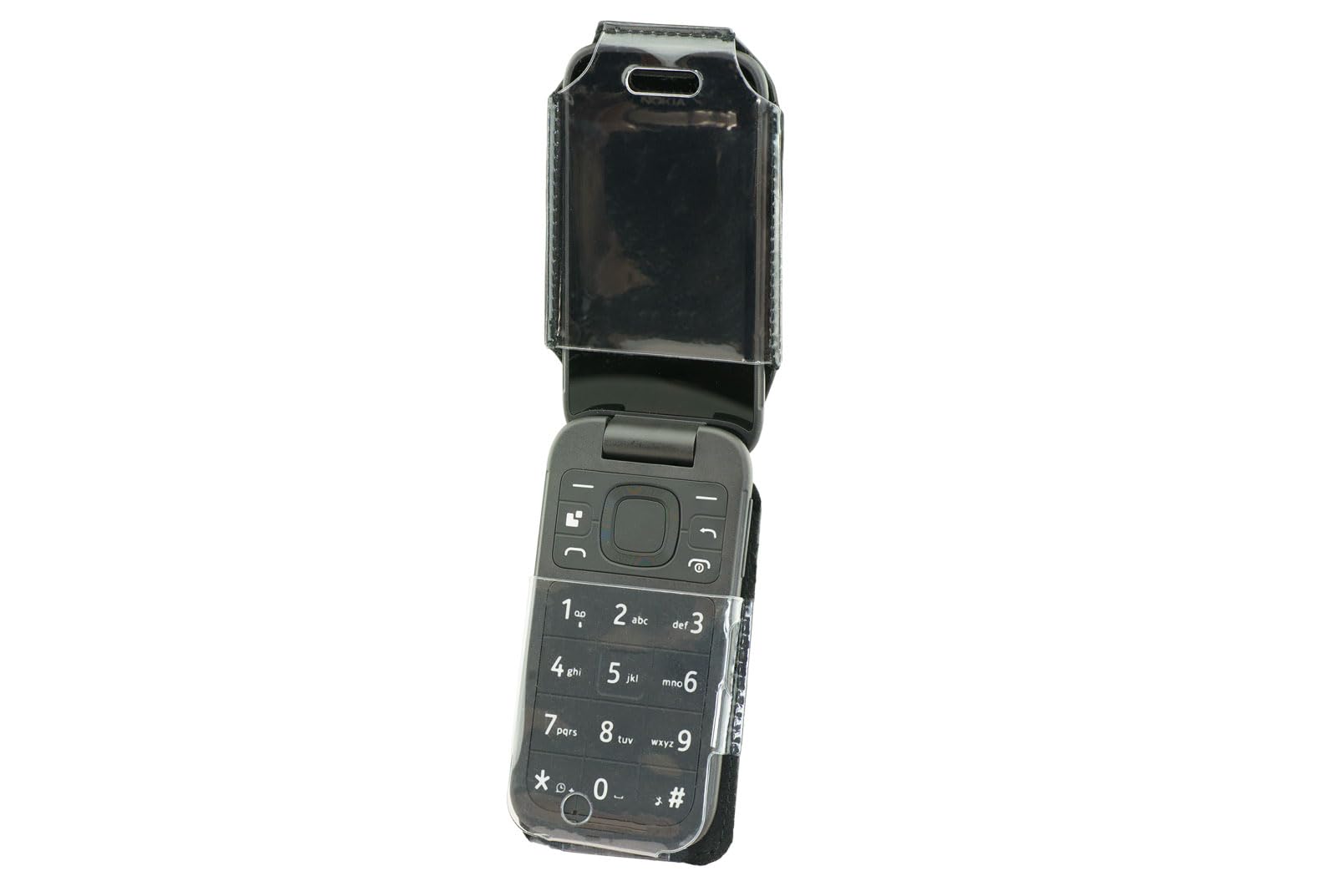 caseroxx Skórzane etui z klipsem do paska kompatybilne z Nokia 2660 Flip wykonane z prawdziwej skóry, etui z klipsem na pasek i okienkiem w kolorze czarnym