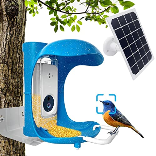 Smart Bird Feeder With Camera, Bird Feeder With Ai Recognition,Wild Bird Feeders With 2.4G Wifi Support,The Birdhouse Camera Can Notify You When A Fellow Bird Is Spotted.blue #TOP10