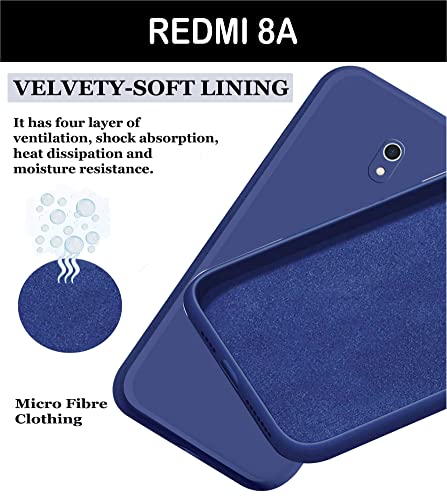 Image of A rtistque Liquid TPU Silicone Matte Shockproof Flexible with Camera Protection Soft Back Cover Case for Mi Redmi 8A - Blue