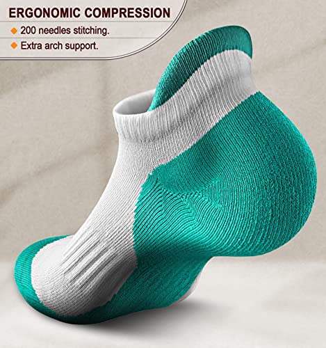 Image of BULLIANT Socks For Women 6Pairs-Womens Athletic Ankle Socks No Show Cushioned for Walking Running-Compression Arch Support