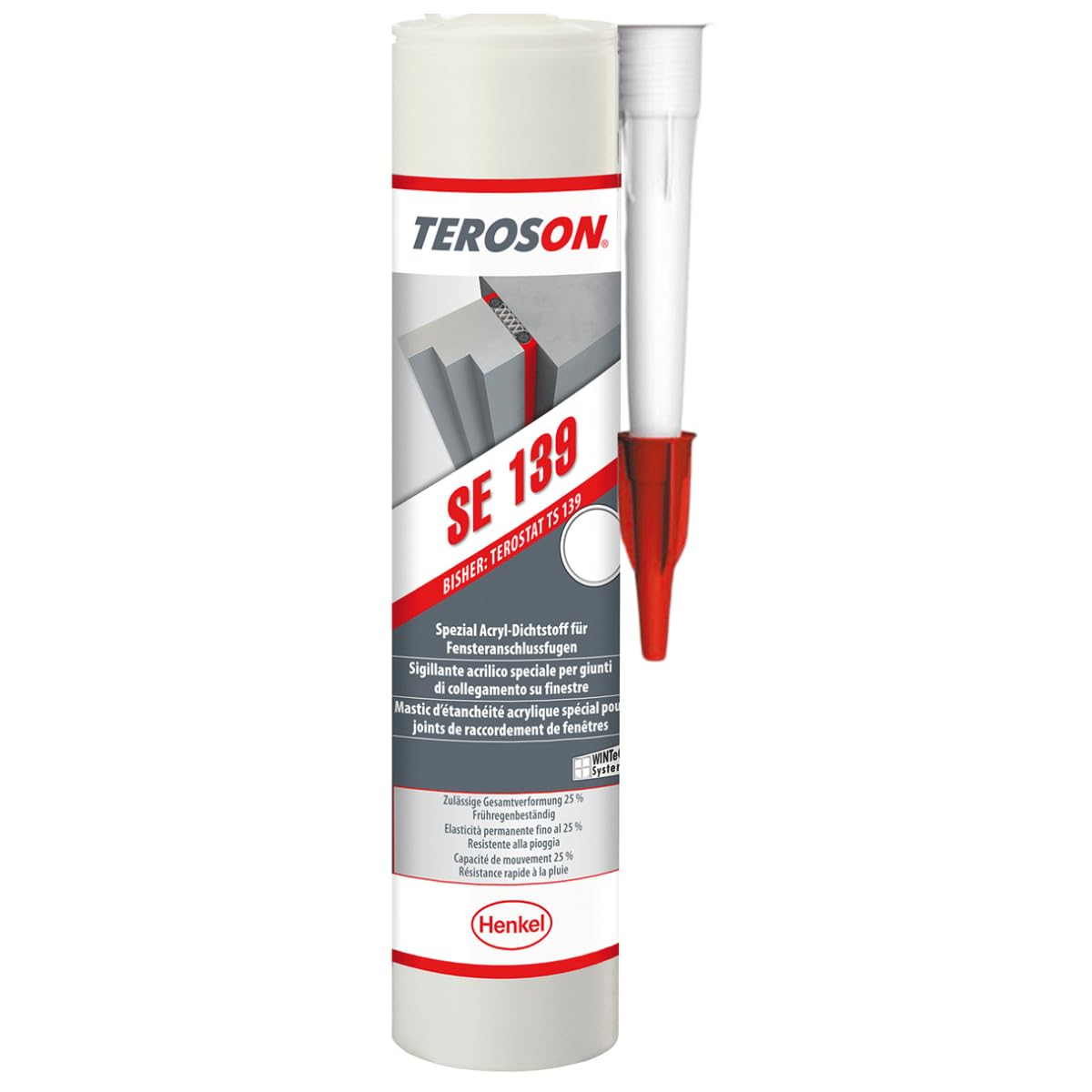 Acryl Dichtstoff Weiß SE139 Spezial Acryl für Fensteranschlussfugen - Anstrichverträglich - Alterungs- und witterungsbeständig - Dauerhaft Elastisch (3 x 300ml)