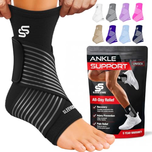 Sleeve Stars Ankle Brace for Women & Men, Ankle Wrap for Sprain, Compression Sleeve for Plantar...