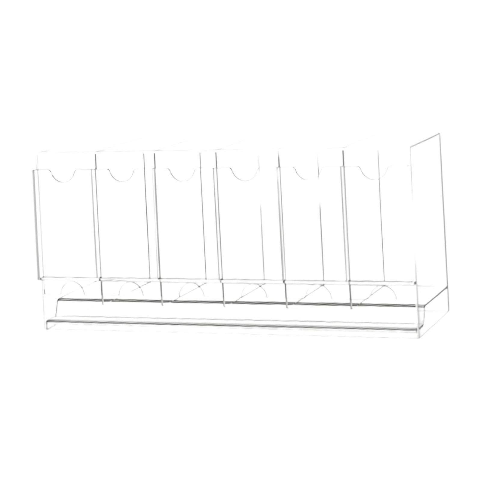 Distributeur de Boosters Organiseur Cartes Boîte Rangement Vitrine Présentoir Acrylique Rigide Dos Ouvert avec Cloisons pour Bureau Étagè, Transparent, 6 Emplacements