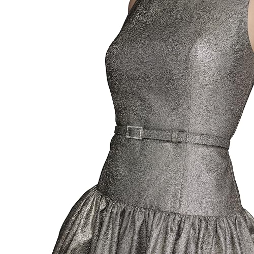 Image of Karl Lagerfeld Women's Sleeveless Boat Neck Drop Waist Belted Midi Dress