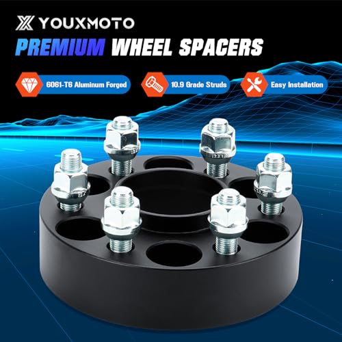 6x4.5 1.5" Wheel Spacers Fit for Nissan Frontier 2005-2023, Pathfinder 2005-2012, Xterra 2005-2015, 6x114.3 66.1mm Hub Bore Wheel Adapters with M12x1.25 Studs Fit for Suzuki Equator 2009-2012 by Youxmoto - Used condition - Image 3