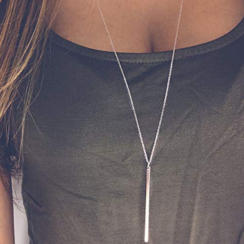 Fstrend Fashion Long Necklace Dainty Simple Chain Necklaces Jewelry for Women and Girls(Silver) 3 Fstrend Fashion Long Necklace Dainty Simple Chain Necklaces Jewelry for Women and Girls(Silver)