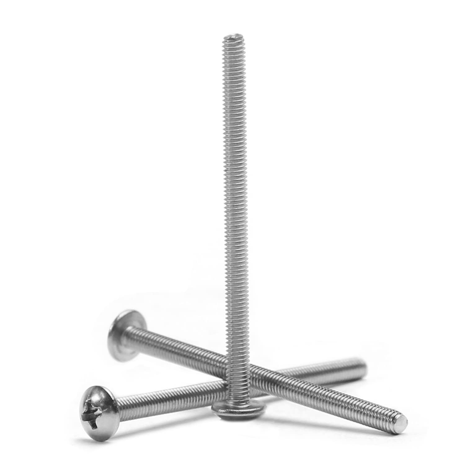 MroMax M3 x 45mm Machine Screws Phillips Cross Round Head Screw 304 Stainless Steel Fasteners Bolts 10Pcs