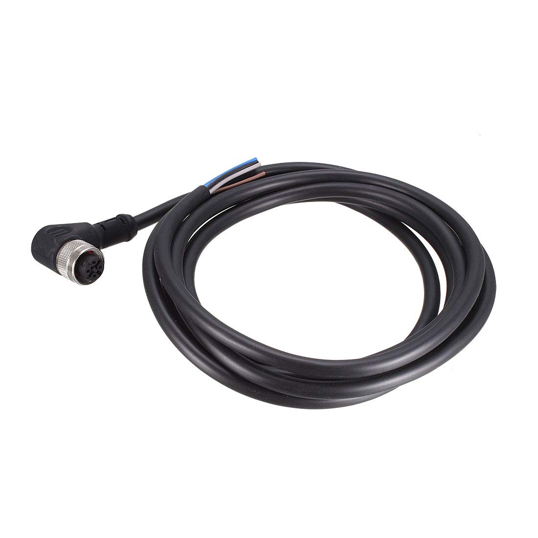 sourcing map 2M M12 Conector Enchufe de Aviación Cable Eléctrico de 5 Pines Hembra de Ángulo Recto