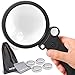 Batov Magnifying Glass with 5 LED Lights | 4 Magnifier Acrylic Lenses 2.5x 4.5x 25x 55x | Scratch Proof, Lightweight, Battery Powered | Jewelry, Coins, Collectors
