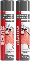 2 Spray Removedor De Tinta Verniz Parede Teto Etaniz 400ml