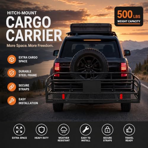TELEWISE 2-in-1 Cargo & Bike Rack 500Lbs w/Bag Set Fits 2" SUV - 2