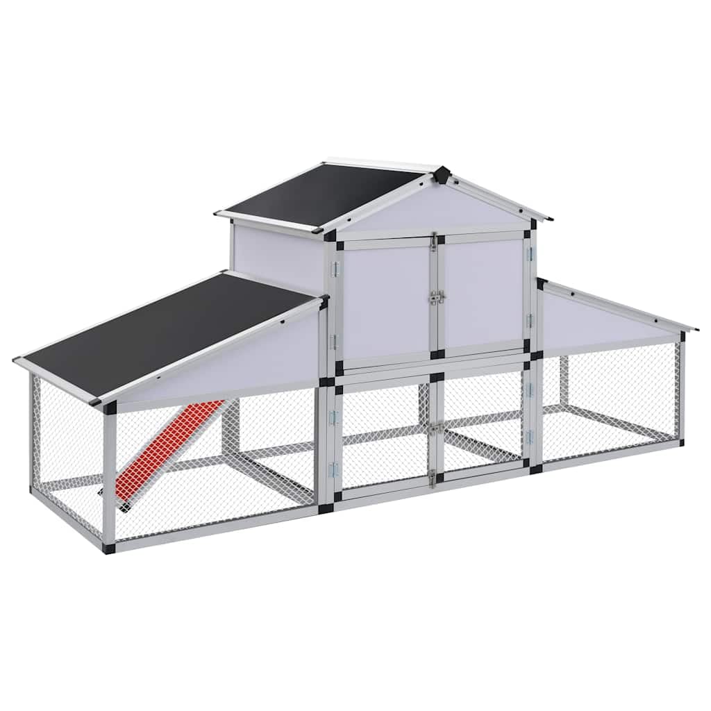 Gallinero con rampas y nido de aluminio, recinto exterior de conejos para animales, gallinero para gallinas y otros animales pequeños