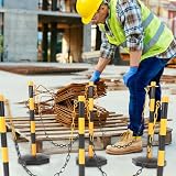APACALI Łańcuch odcinający 25 m, czarny, żółty, tworzywo sztuczne, grubość 8 mm, łańcuch plastikowy, łańcuch z tworzywa sztucznego do odcinania powierzchni, dobrze widoczny, stabilny i poręczny