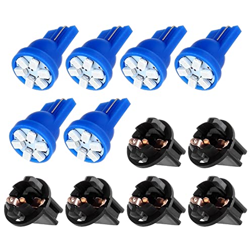 cciyu 6 Pack Blue T10 168 194 LED Interior Lights Instrument Dash Light Bulb w/Twist Lock Base Socket