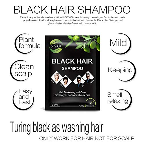 SEVICH Shampoo capelli neri, 10 tinture per