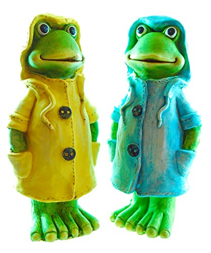 Schneemann-Versand Riesen Frosch Frösche mit Regenjacke Garten Paar - Balkon 47cm Deko Figuren Cover