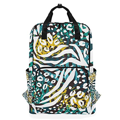 Mochila Piel Animal Patrón Abstracto Mochilas Escolares Lona Casual