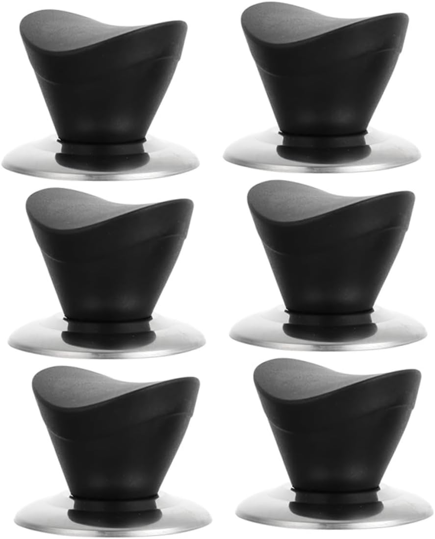 Ciieeo 6Pcs Lid Knobs Heat Resistant Pot Handle Replacement for Cookware Accessories Ergonomic Non-slip Design Fits Oval Round Lids Dishwasher Safe Pot Lid Handles for Pans Skillets Slow Cookers