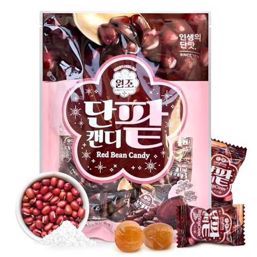 COELO Red Bean Candy 8.81oz (250g) | Korean Red Bean & Sea Salt | Sweet & Salty Flavor Hard Candy Korea Snack | Office Pantry Travel Camping Party K-Food Individually Wrapped On-The-Go Snack 단팥 캔디