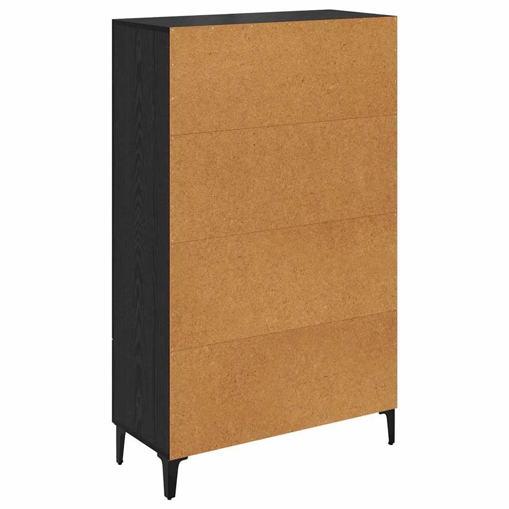 Wysoka szafka z szufladą Czarny Dąb 70 x 31 x 115 cm nowoczesna szafka do salonu z drewna inżynieryjnego pojemna komoda z szufladami do przechowywania