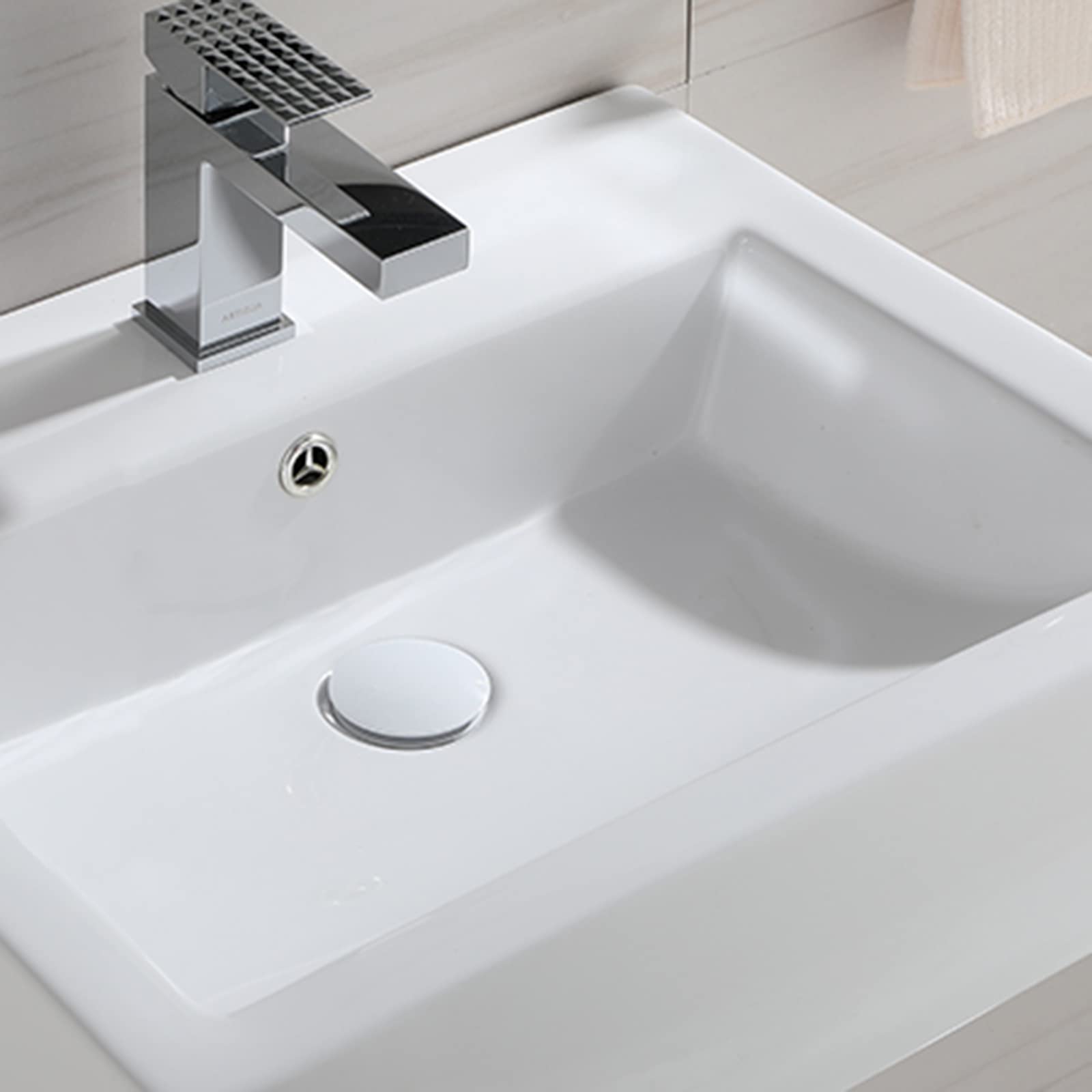 Piletta Lavandino Bagno Universale Piletta Lavabo Bagno Pop Up Piletta Bidet Click Clack con Troppo Pieno In Ottone G1 1/4“ Per Lavabo,Bianco