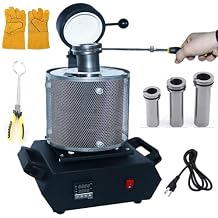 Portable Gold Melting Furnace Kit, 1150C /2102 F Automatic Digital Melting Furnace Machine, with 3 Crucibles& Anti Scald Mesh, 1600W Electric Gold Melting Furnace, for Precious Metals Silver Jewelry