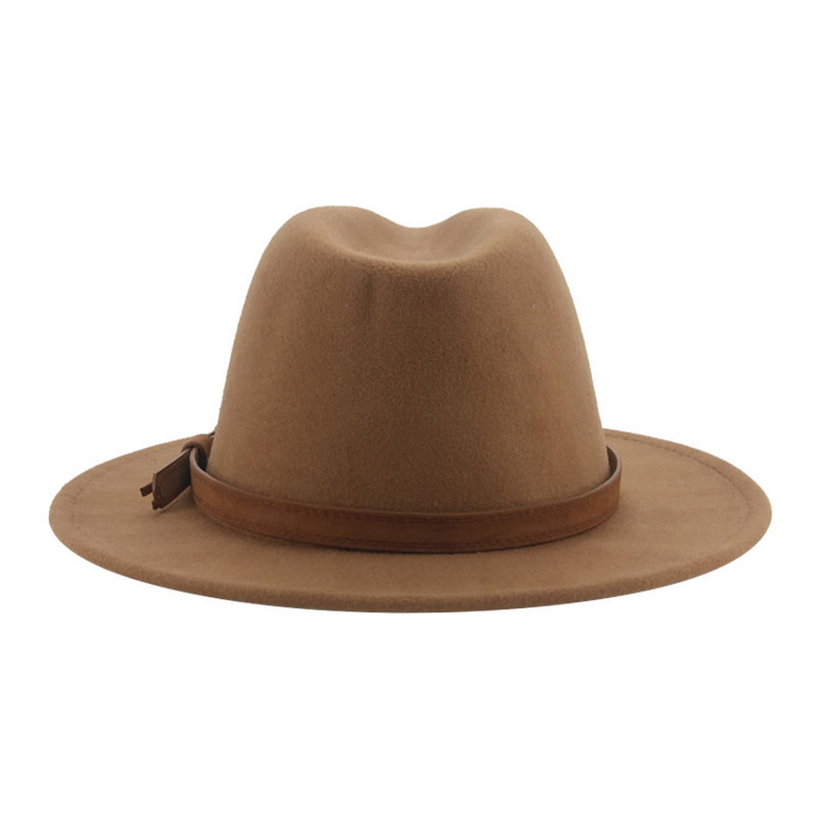 Faringoto Fedora Chapeau vintage en feutre de laine pour femme Unisexe Large bord