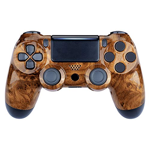eXtremeRate Bird's Eye Wood Grain Pattern Faceplate Cover for PS4 Slim Pro Controller, Custom Front Housing Shell for Playstation 4 Controller JDM-040 JDM-050 JDM-055 - Controller NOT Included