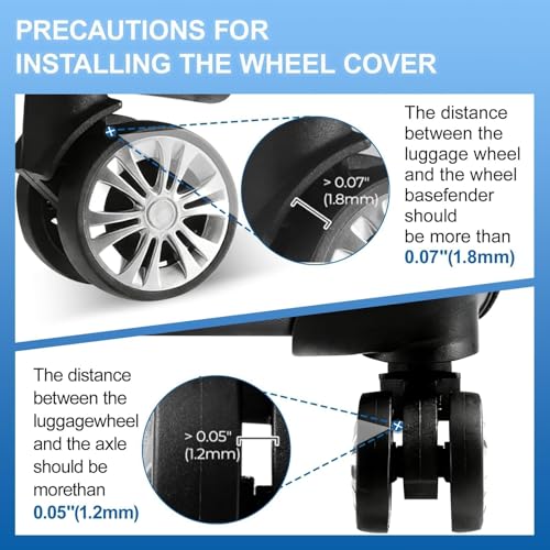 NCANBUS 16Pcs Upgrade Luggage Wheel Covers Fits 4x2 Double Wheels（Blue） by NCANBUS - Used condition - Image 4