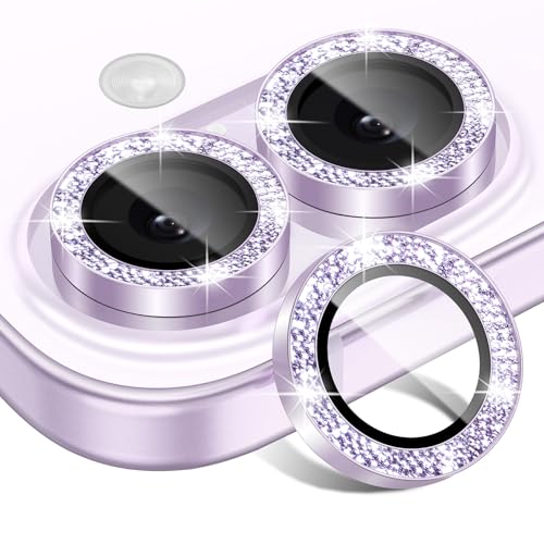 Protecteur objectif pour femme iPhone 2025 violet à paillettes