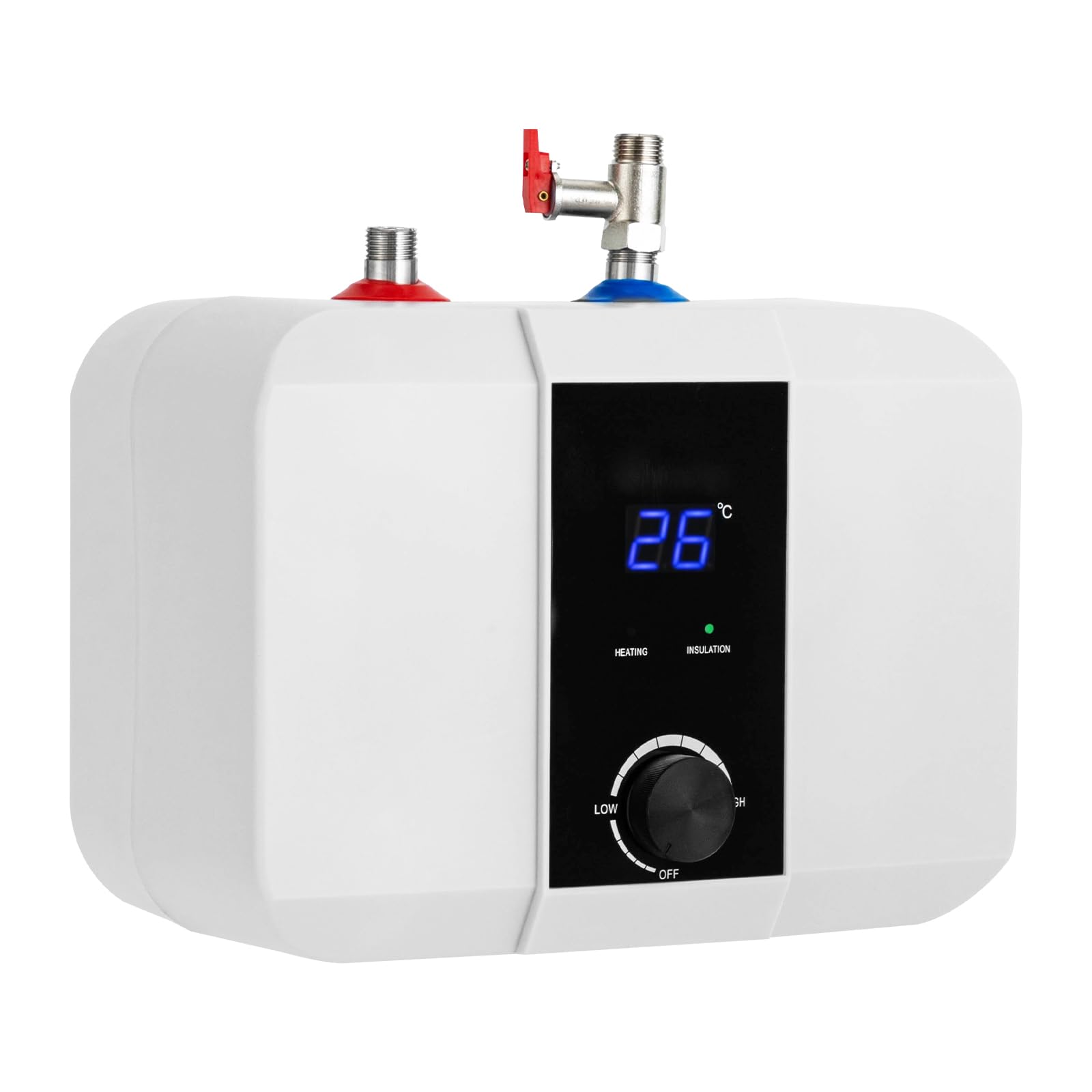 Serbatoio dell'acqua calda resistente alla pressione da 6 litri, 1500 W, serbatoio di stoccaggio sotto il lavello, caldaia elettrica, temperatura 0-65 ℃ regolabile, piccola caldaia
