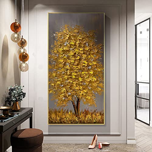 Toile arbre porte-bonheur vertical pour entrée et couloir design