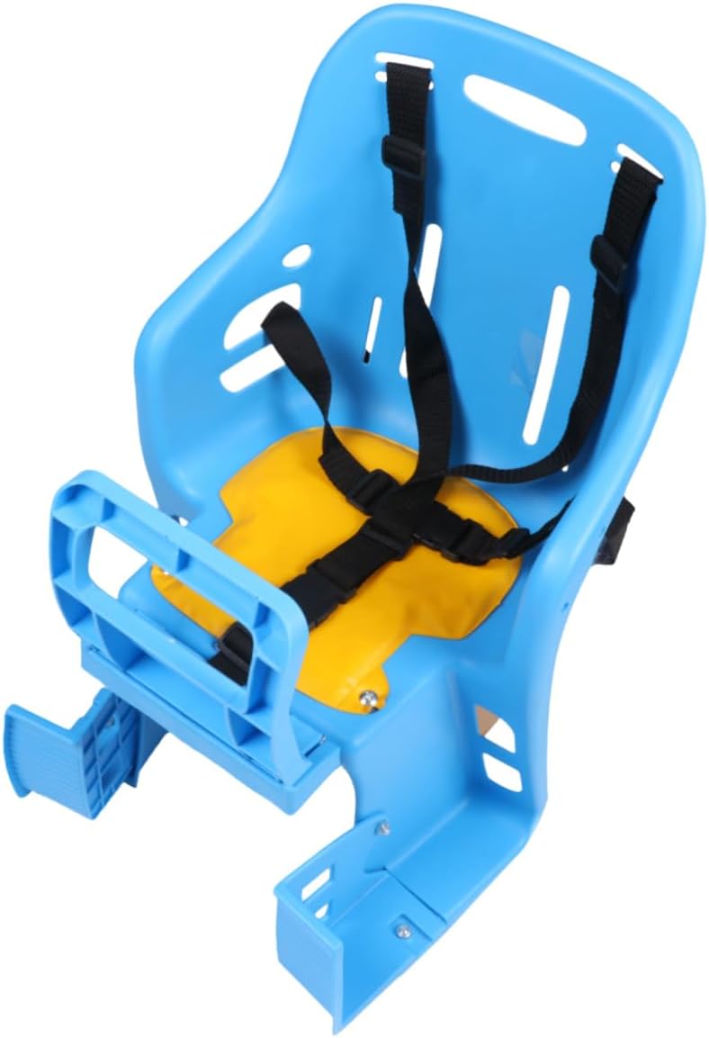Kisangel Children Bike Seat Quick Release Adjustable Back Seat Sturdy Plastic for Boys and Girls Suitable for MTB and Road Bikes Blue